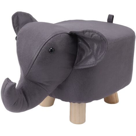 Animal Footstools Elephant Shaped Slip Resistant Silent Comfortable Stable Multi Purpose Cute Stool for Kids Dark Gray (1/5)