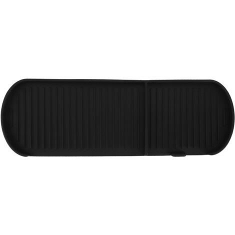 Counter Silicone Drainage Tray Food Grade Skid Resistance Frosted Bottom Silicone Dish Drying Mat for Bathroom Black