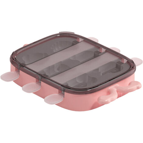 6 Cavities Ice Pop Molds Reusable Silicone Ice Pop Moulds Easy Release Homemade DIY Frozen Ice Cream Mold for Kids Adults Pink (1/5)