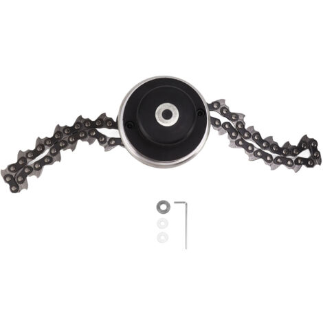 Chain Trimmer Head Replacement Lawn Mower Chain Weed Trimmer Head Outdoor Gardening Tool Abrasion Resistant Cordless Black (1/5)