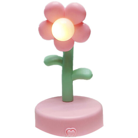Table Lamp Cute Flower Night Light Portable Desk Lamp Decorative for Office Dorm Decor Pink (1/5)