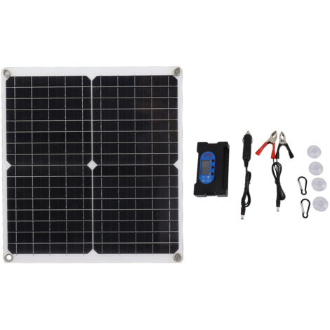 Solar Panel Charge Controller Set Monocrystalline Silicon 25W 10A Fast Charging Battery Free Drive Solar Panel Regulator for Lights Power Tools (1/5)