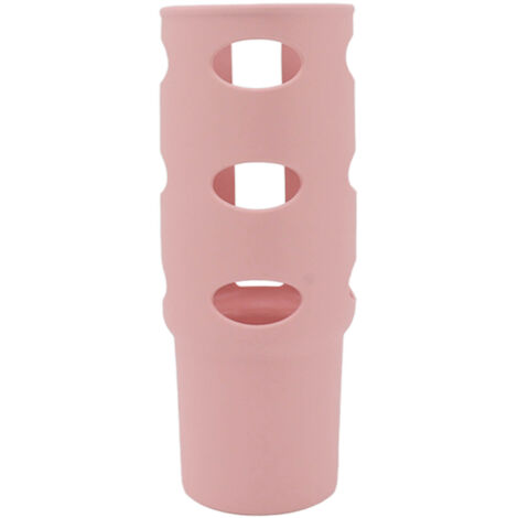 Cup Protector Sleeve Slip Resistant All Wrapped Detachable Silicone Water Cup Boot for 30oz Cups Light Pink