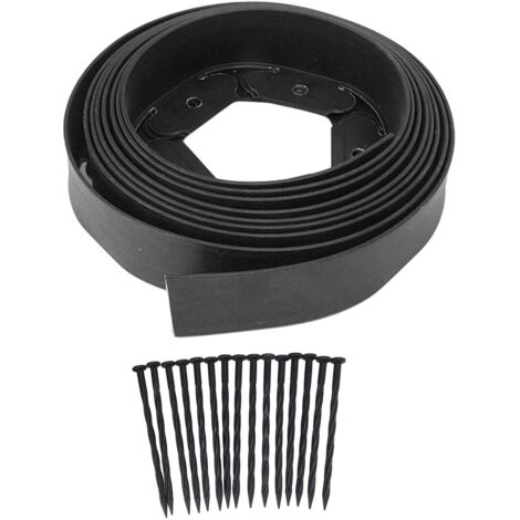 Landscape Edging Kit Lawn Edging Include 15 Spikes PE Garden Edging Border for Landscaping Flower Gardens Lawn (1/5)