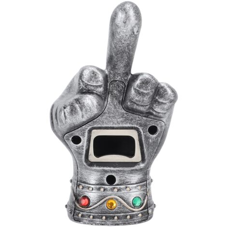 Fist Beer Opener Cool Middle Finger Shape Portable Fist Beer Bottle Opener for Men Husband Dad Grandpa Boyfriend Silver (1/5)