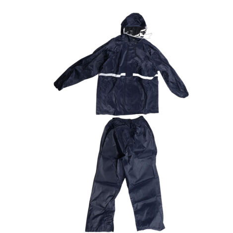 Split Jacket Pants Suit Breathable Waterproof Raincoat Set Double Layer Raincoat Set for Men Women Oxford Navy Blue XL