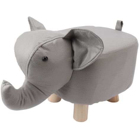 Animal Footstools Elephant Shaped Slip Resistant Silent Comfortable Stable Multi Purpose Cute Stool for Kids Light Gray (1/5)