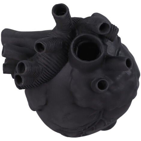 Creative Anatomical Heart Vases Resin Sculpture Heart Shaped Art Flower Vases Desktop Home Decoration for Living Room Black (1/5)