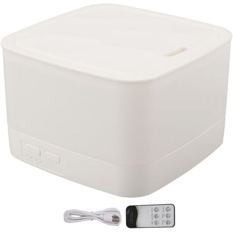 Aroma Diffuser Humidifier with Remote Control USB 5V 800mL RGB 7 Color Light Colorful Humidifier for Bedroom White (1/5)