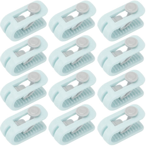 12pcs Bed Sheet Clips Prevent Slip Needleless Safe 180 Degree Closure Universal Quilt Cover Fastener for Home Green (1/5)
