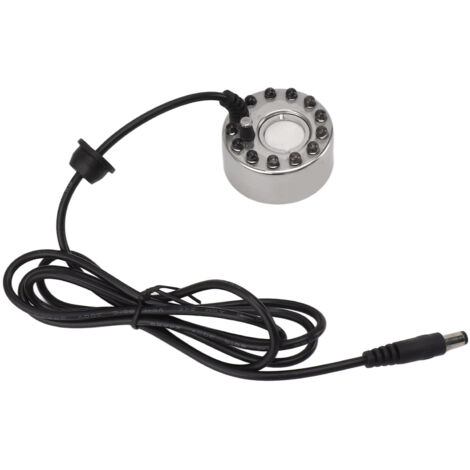 Color 12 LED Mist Maker Fogger Water Fountain Pond Fog Atomizer Humidifier with DC 5V Interface for Water Fountain Pond Rockery Fishtank (1/5)