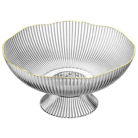 Plastic Footed Fruit Plate with Draining Hole Detachable Base Household Living Room Coffee Table Fruit Candy Snack Display Plate Transparent (1/5)