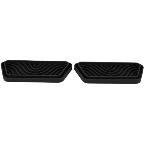 2Pcs Refrigerator Water Drip Tray Catcher Trapezoidal Silicone Refrigerator Drip Tray Catcher for GE for Samsung Black (1/5)