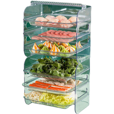 Multi Layer Food Tray Multifunctional Strong Capacity Durable Vegetable Fruit Preparation Plate 6 Layer White (1/5)