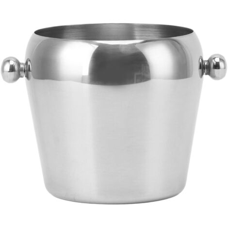 Stainless Steel Ice Bucket Champagne Ice Bucket Wine Chiller Bucket Beverage Tub with Smooth Handle for Home Bars Parties Silver Naked Large 2L (1/5)