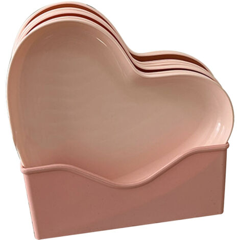 Serving Platter Heart Shape Dinner Plate Plastic Easy to Clean Versatile Kitchen Dinnerware for Party Gathering Wedding 5 Platters with Holder (1/5)