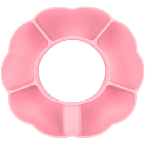5 Grid Silicone Divided Serving Tray Snack Divider Divided Container Round Serving Platter for 40oz Cup Pink (1/5)