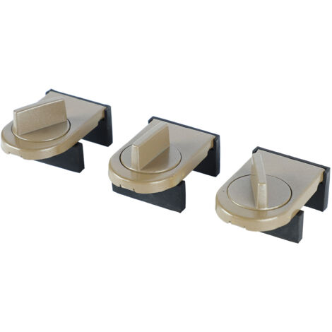 3PCS Sliding Window Locks Aluminum Alloy Safety Lock for Home Bedroom Bathroom Office Brown (1/5)