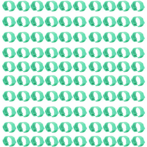 100pcs Chicken Identification Leg Bands Adjustable DIY Clip On Duck Bands for Geese Pigeons Green (1/5)