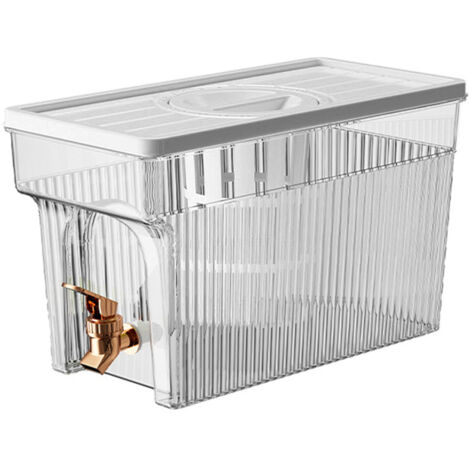 Cold Kettle with Faucet 3L PET Refrigerator Water Filter Dispenser Drink Container for Home Party White (1/5)