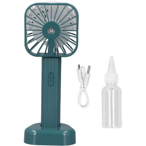 Hand Held Misting Fan Portable Battery Operated USB Rechargeable Quiet Spray Cooling Fan for Travel Outdoors Green (1/5)