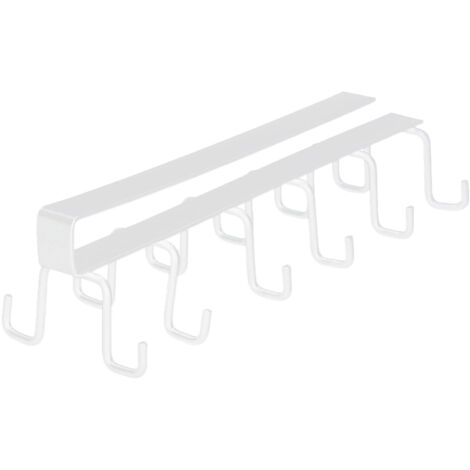 Kitchen Utensil Holder Hanger Iron Double Row Hook Spoon Shovel Shelving for Restaurant White (1/5)