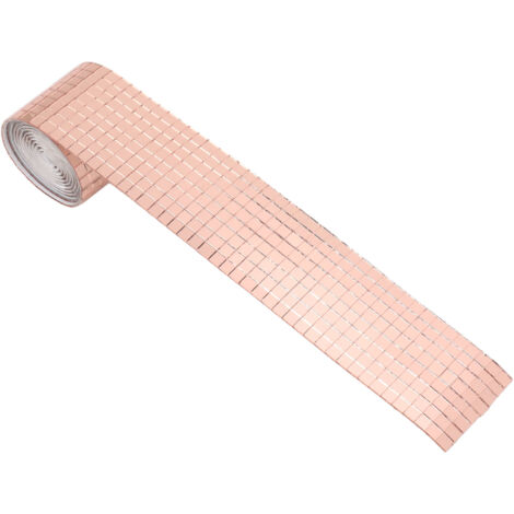 1600Pcs Self Adhesive Mirror Mosaic Sheet Adhesive Mosaic Square Glass Tile Sticker for Home Decorating Rose Gold (1/5)
