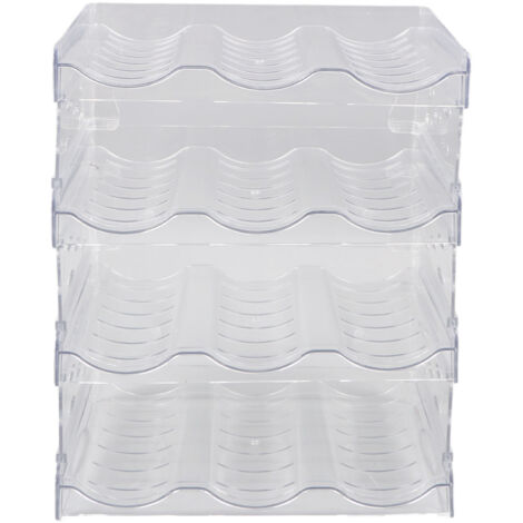 Transparent Water Bottle Organizer 4 Pack Stackable Plastic Water ...