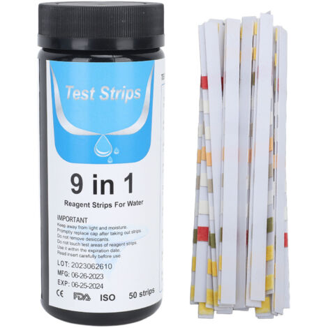 50 Strips PH Test Strips 9 in 1 Accurate Water Quality Testing Paper for Swimming Pool Drinking Water Aquarium (1/5)