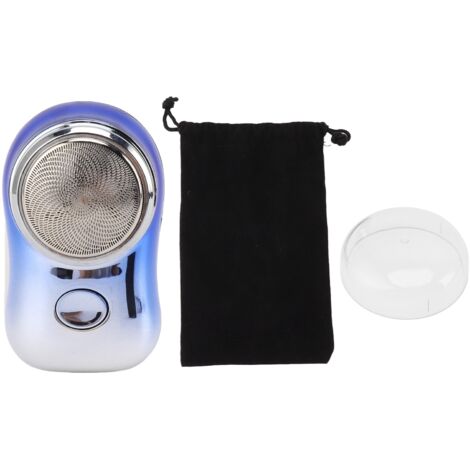 Mini Beard Trimmer Pocket Size Type C Rechargeable Low Noise Electric Beard Cutter with 400mAh Battery for Car Travel Gradient Blue