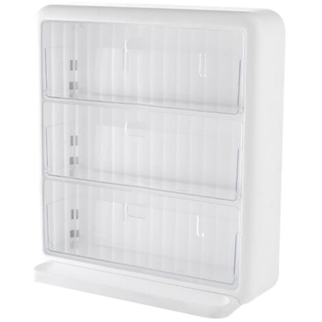 Wall Mounted Coffee Capsule Holder Clear Acrylic Compact Tea Bag Storage Rack for Office L Two Layer Without Grids + One Layer with Three Compartments (1/5)