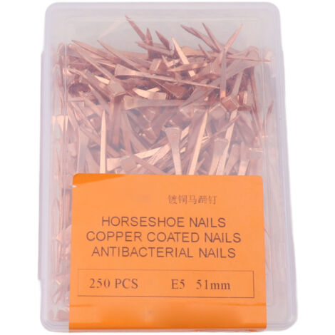 250Pcs Horseshoe Nails Copper Plated Rustproof Equestrian Riding Equipment Pet Supplies 51mm E5