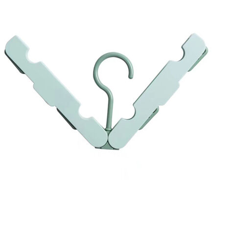 Clothes Hanger Rack Anti Slip Multifunctional Foldable Travel Hanger with Clips for Home Dorm Light Green (1/5)