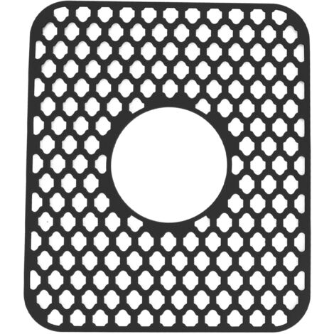 Sink Protector for Kitchen Silicone Non Slip Heat Resistant Mat for Bottom of Center Drain Sink Farmhouse Stainless Steel Porcelain Sink Black (1/5)