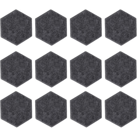 12PCS Hexagon Acoustic Panels High Density Sound Absorbing Panels Sound Proof Beveled Edge Wall Panels 14x12x7cm Dark Gray (1/5)