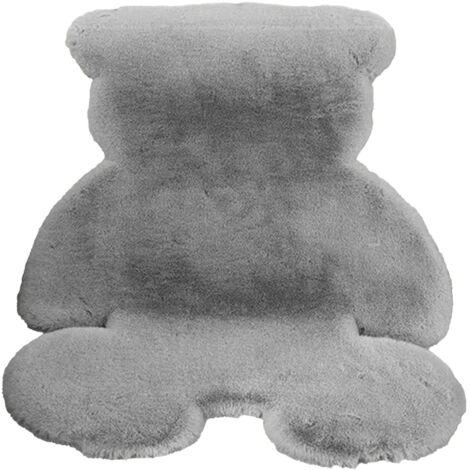 Cute Bedroom Rug Soft Bear Shaped Shaggy Floor Mat for Kids Teen Girls Room Floor Living Room Gray 45x60 (1/5)
