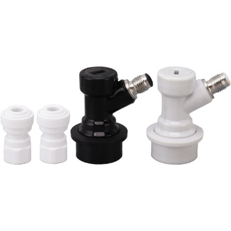 Ball Lock Disconnect Kit Beer Keg Liquid Dispenser Push in Fitting Quick Joint Connector for Beer Tube Hose 3/8 (1/5)