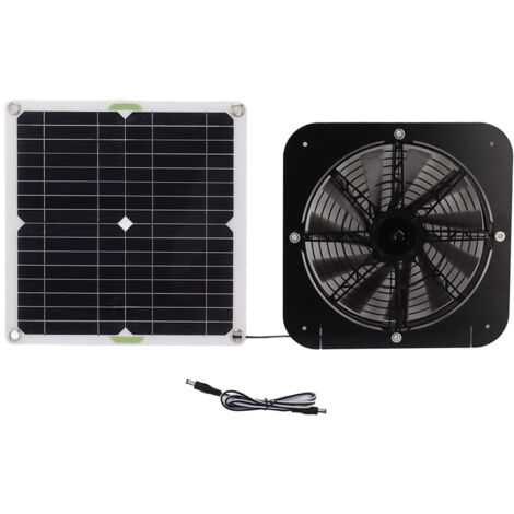 13.5 Inch Solar Powered Fan 100W Round Effective Cooling Solar Panel Fan Kit For Greenhouse Chicken Coop Dog Kennel