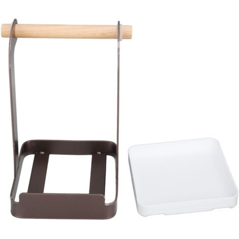 Pot Lid Holder Rack Multifunction Prevent Slip Iron Basin Wood Rack Cooking Tool Spatula Stand Kitchen Organizer Coffee (1/5)