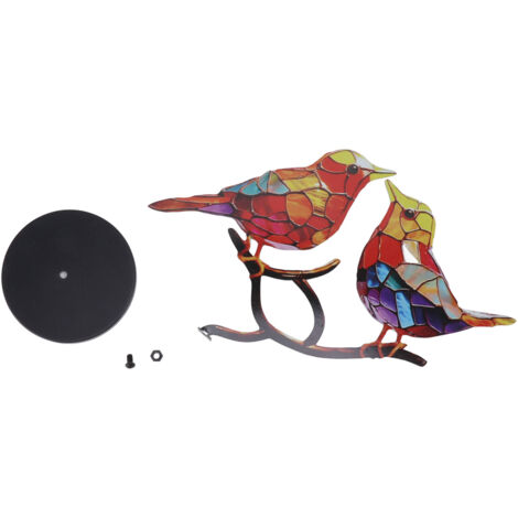 Birds On Branch Desktop Ornaments Iron Double Painted Bird Colorful Birds Ornament Tablet for Indoor Decoration 2 Birds (1/5)