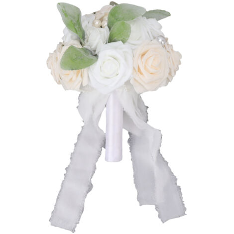 Wedding Bouquet Vivid Color Holding Flowers Romantic Handmade Elegant Holding Flowers For Parties Offices Shops Gardens Bridal Style 26x20cm/10.23x7.87in Type A (1/5)
