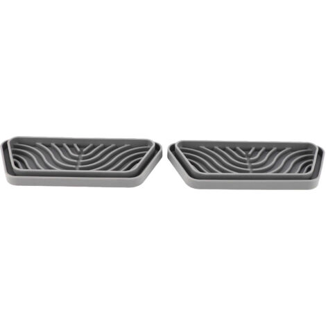 2Pcs Refrigerator Water Drip Tray Catcher Trapezoidal Silicone Refrigerator Drip Tray Catcher for GE for Samsung Grey (1/5)