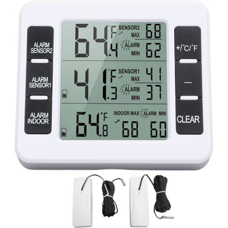 Indoor Outdoor Thermometer Digital Hygrometer Thermometer Wireless Temperature and Humidity Gauge Monitor with 2 Sensors