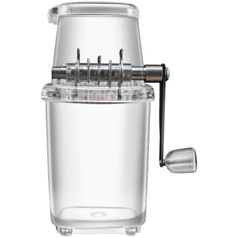 Portable Ice Crusher 1.25L Hand Cranked DIY Manual Shaved Ice Chopper Machine for Home Outdoor Camping Use Transparent