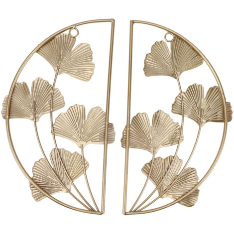 Golden Ginkgo Leaf Wall Hanging Decor Golden Iron Art Wall Sculpture Wall Decor for Living Room Office Study (1/5)