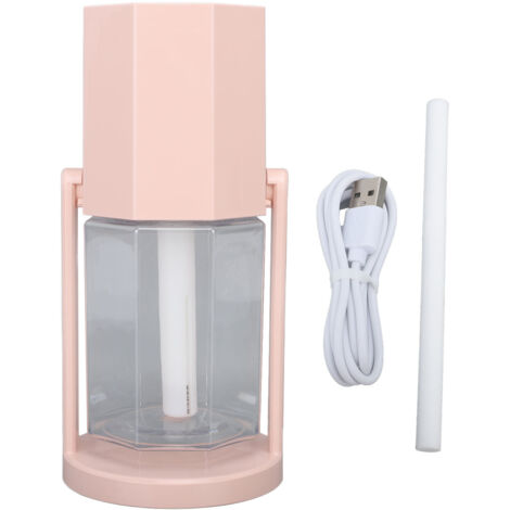 USB Desktop Humidifier Multifunctional Quiet Colorful Ambient Light Portable Small Humidifier for Car Home Bedroom Office Pink (1/5)