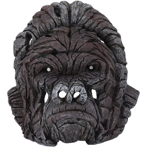 Gorilla Head Sculpture 6.3in Animal Head Figurine Resin Hollow Out Design Statue Decor for Living Room Office Bookshelf (1/5)