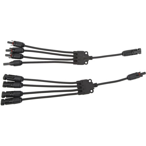 Solar Connectors 1 to 4 Y Branch Parallel Adapter Cable Wire Plug Tool Kit for Solar Panel (1/5)