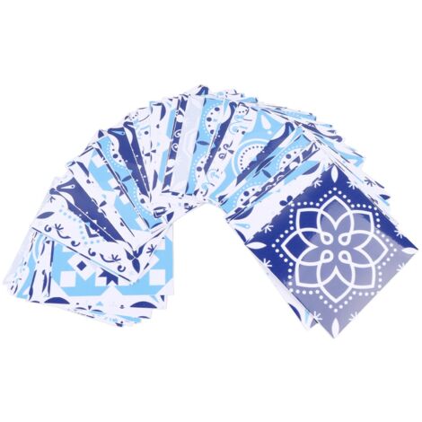 64Pcs Mediterranean Style Tile Paste Sticler Kitchen Bathroom Self Adhesive Removable Glossy Film Tile Sticker 10cm (1/5)