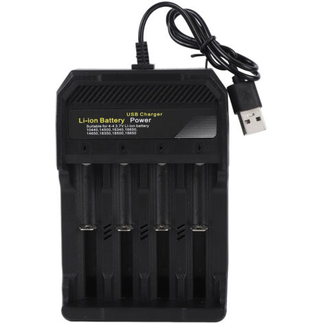 18650 Battery Charger Independent Charging 4 Bay Universal Smart Battery Charger for 10440 14500 16340 16650 14650 18350 18500 18650 Lithium Li Ion Batteries (1/5)